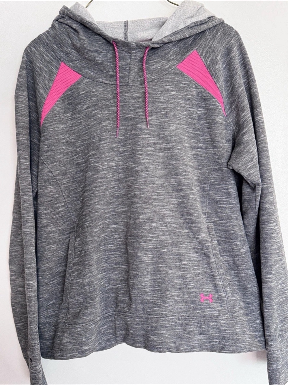 Under Armour Gray & Pink Pullover Hoodie